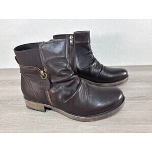 Spring Step Abel Women's Leather Ankle Boots Zipper Women's Size‎ 37 US 6.5-7